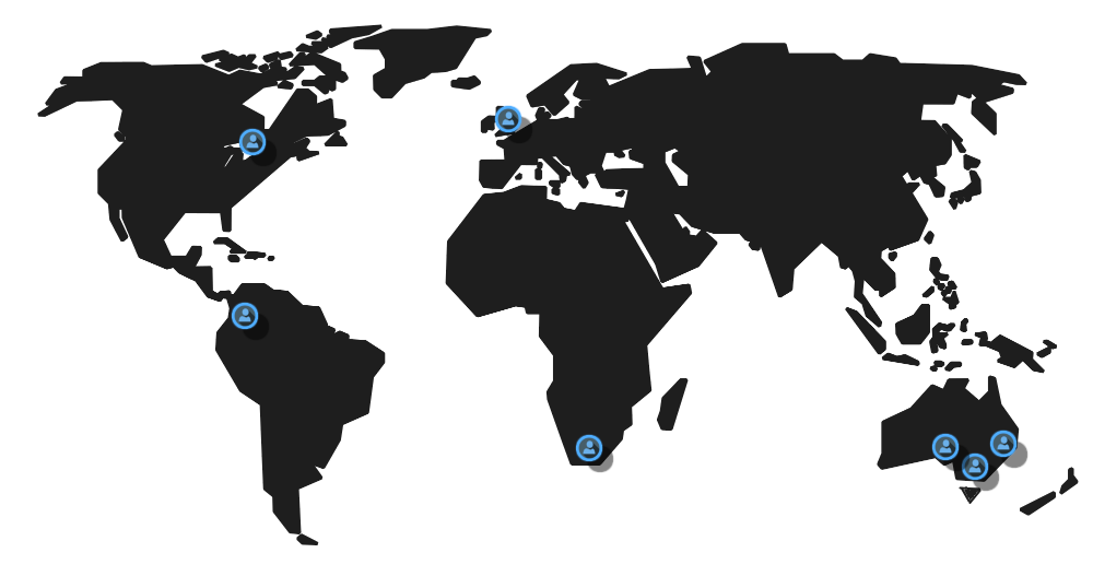 World map of our staff
